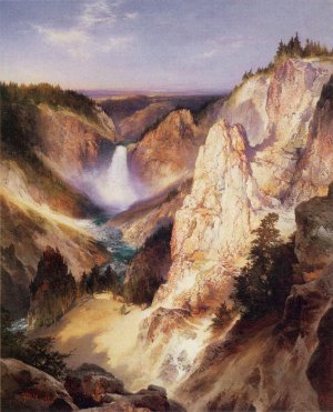 Great Falls of Yellowstone by Oil Painting Reproduction