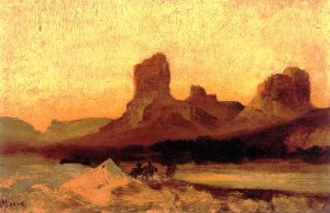 Green River, Wyoming at Castle Butte Oil Sketch by Oil Painting Reproduction